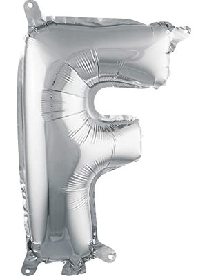 Teknocan Marketing F Harfi 16 Inç Gümüş Renk Folyo Balon 36 cm (Gümüş)