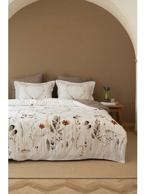 First Choice Bloomy %100 Pamuk 200 Tc (80 Tel) Dijital Baskılı Çift Kişilik Nevresim Takımı