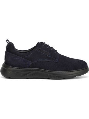 Tergan Lacivert Hakiki Deri Erkek Sneaker - E26I1AY57745-D44