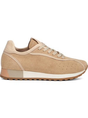 Tergan Bej Hakiki Süet Deri Kadın Sneaker - K26I1AY68648-B79