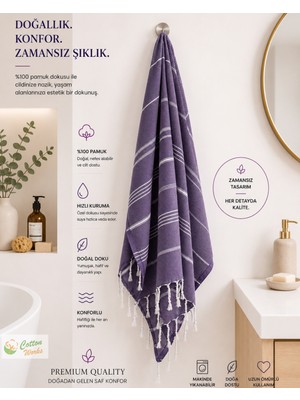 Ecotton Works Peştemal Plaj Havlusu Banyo Havlusu Denizli Geleneksel Peştemal Havlu Pamuklu Sauna Hamam Havlusu