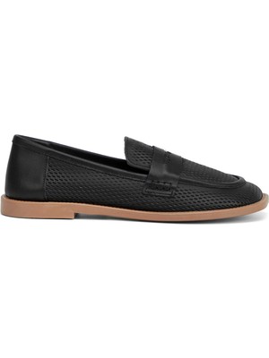 Tergan Siyah Hakiki Deri Kadın Loafer - K26I1AY68666-A23