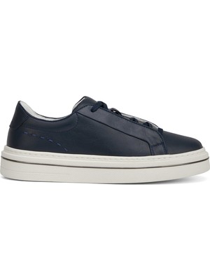 Tergan Lacivert Hakiki Deri Erkek Sneaker - E26I1AY57756-A31