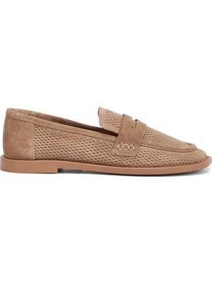Tergan Vizon Hakiki Deri Kadın Loafer - K26I1AY68666-A84
