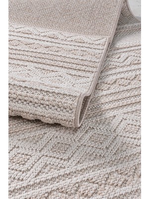 Evoris Bonnie BO1258B Bej Halı Loop Sisal Modern Desen Pamuk Taban Tozuyok Salon Mutfak Koridor Halısı
