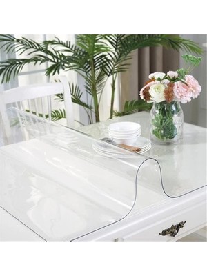 Crystal Şeffaf Pvc 1.3mm Masa Örtüsü | Masa Pedi | Koruyucu Mika | Asetat Masa Örtüsü Çalışma Masası Örtüs
