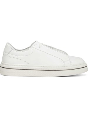 Tergan Beyaz Hakiki Deri Erkek Sneaker - E26I1AY57756-A26