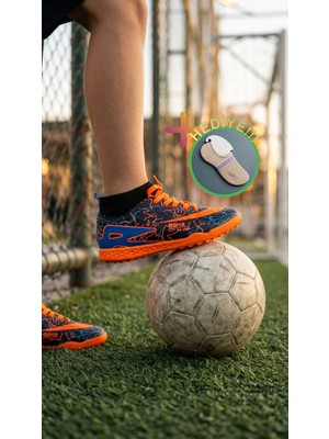 Nespa Çoraplı Erkek Halı Saha Kramponu - Kaymaz Tabanlı Bilekli Futbol Ayakkabısı + çorap hediye