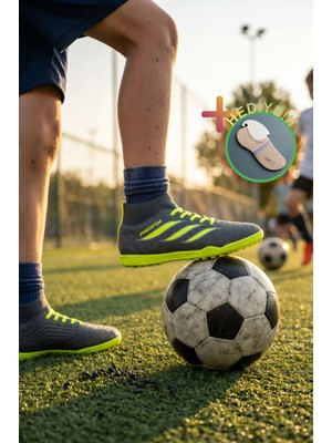 Nespa Çoraplı Erkek Halı Saha Kramponu - Kaymaz Tabanlı Bilekli Futbol Ayakkabısı + çorap hediye