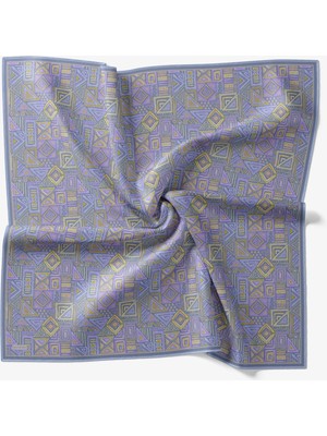Silk Home Soft Eşarp Geometrik Bebe Mavisi