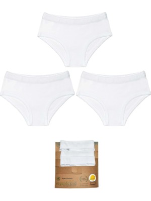 Organickid Basic Beyaz Kız Çocuk Iç Çamaşır Set 3'lü