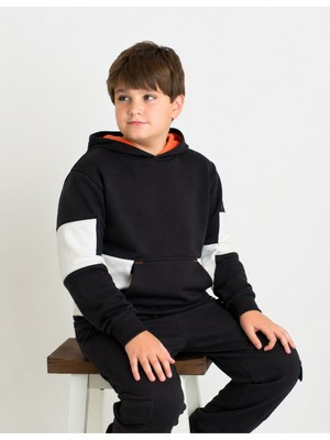 Organickid Gamer Çocuk Antrasit Kapüşonlu Sweatshirt