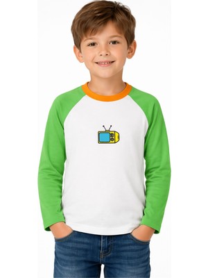 Organickid Mix Çocuk Reglan Uzun Kollu Fıstık Yeşili T-Shirt
