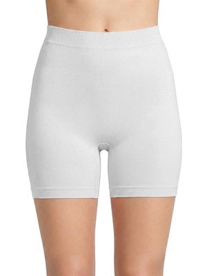 Cottonhill Premium - Kadın Beyaz Ultra-Rahat Seamless Yüksek Bel Uzun Paça Boxer
