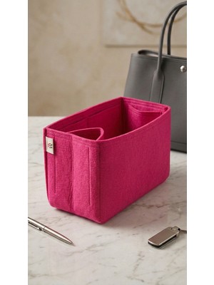 Marjinal W Club Tek Suluklu Çanta İçi Organizer Fuşya 28x15x12