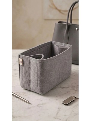 Marjinal W Club Tek Suluklu Çanta İçi Organizer Açık Gri 28x15x12
