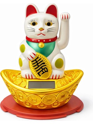 Akıllı Bayi Güneş Enerjili Sallanan Şans Kedisi - Maneki Neko ALK4522