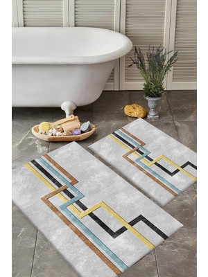 Dijital Baskılı Yıkanabilir Banyo Paspası Takımı