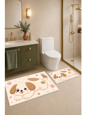 Dijital Baskılı Yıkanabilir Banyo Paspası Takımı