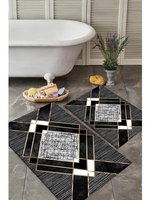 Dijital Baskılı Yıkanabilir Banyo Paspası Takımı