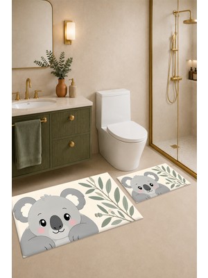 Dijital Baskılı Yıkanabilir Banyo Paspası Takımı