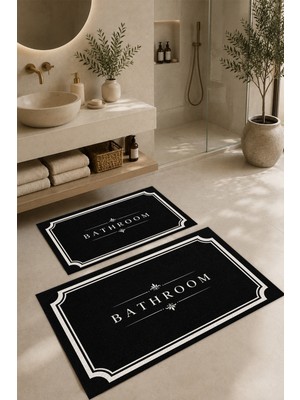 Dijital Baskılı Yıkanabilir Banyo Paspası Takımı