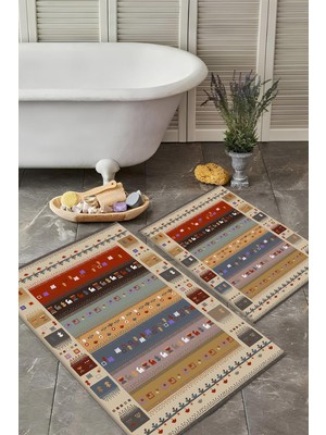 Dijital Baskılı Yıkanabilir Banyo Paspası Takımı