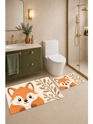 Dijital Baskılı Yıkanabilir Banyo Paspası Takımı