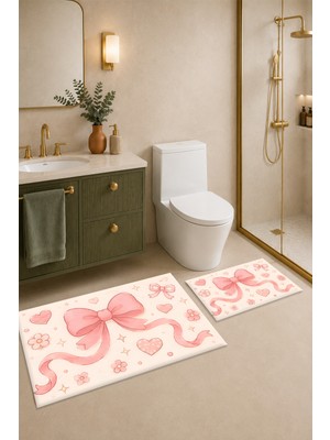 Dijital Baskılı Yıkanabilir Banyo Paspası Takımı