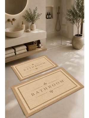 Dijital Baskılı Yıkanabilir Banyo Paspası Takımı