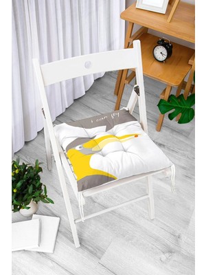 Rem Home Remhome Gri Zeminde Ayıcık Motifli Bebek Odası Pofidik Sandalye Minderi