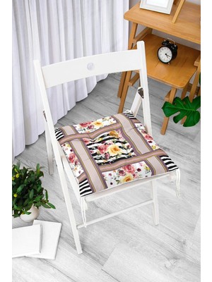 Rem Home Remhome Desenli Dijital Baskılı Modern Pofidik Sandalye Minderi