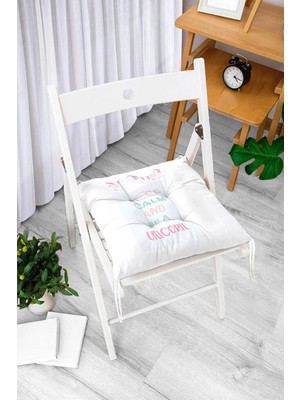 Rem Home Remhome Yeşil Zeminde Unicorn At Tasarımlı Bebek Odası Pofidik Sandalye Minderi