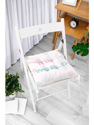 Rem Home Remhome Pembe Zeminli Kuzucuk Desenli Dijital Baskılı Bebek Odası Pofidik Sandalye Minderi
