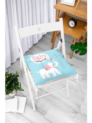 Rem Home Remhome Wellcome Baby Desenli Dijital Baskılı Bebek Odası Pofidik Sandalye Minderi