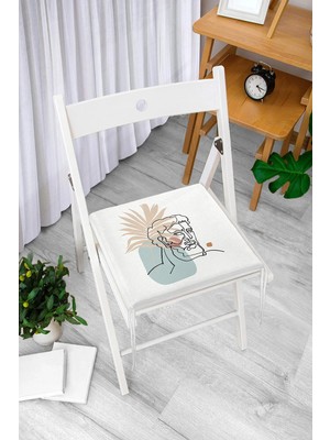 Rem Home Remhome Antik Yunan Tanrısı Özel Tasarım Modern Fermuarlı Sandalye Minderi