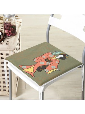 Rem Home Remhome Dijital Baskılı Özel Tasarım Dekoratif Modern Fermuarlı Sandalye Minderi