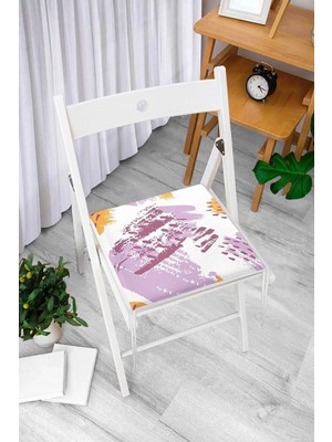 Rem Home Remhome Dijital Baskılı Özel Renkli Fermuarlı Sandalye Minderi
