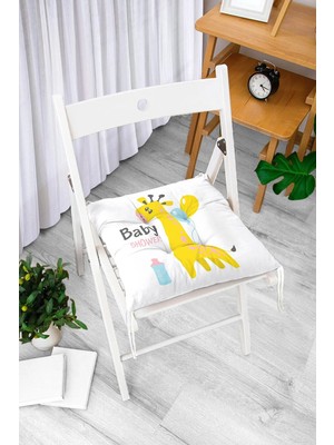 Rem Home Remhome Mavi Zeminde Sevimli Ayıcık Tasarımlı Bebek Odası Pofidik Sandalye Minderi