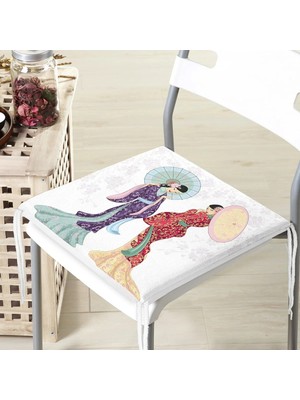 Rem Home Remhome Dijital Baskılı Özel Tasarım Dekoratif Modern Fermuarlı Sandalye Minderi