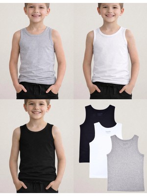 Organickid Basic Cotton Erkek Çocuk Renkli Atlet Seti 3'lü