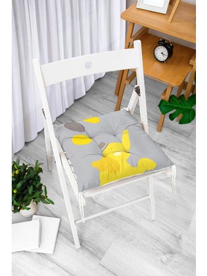 Rem Home Remhome Sarı Zigzaglı I Love Animal Desenli Çocuk Odası Pofidik Sandalye Minderi