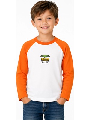 Organickid Mix Çocuk Reglan Uzun Kollu Turuncu T-Shirt