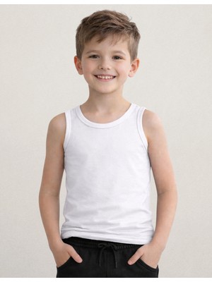 Organickid Beyaz Erkek Çocuk Beyaz Atlet Seti 3'lü