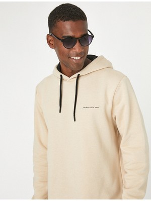 Koton Kapşonlu Sweatshirt Şardonlu Yazı Baskılı