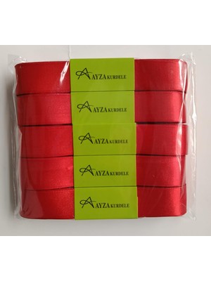 OEM Ayza Kurdele - Kırmızı Saten Kurdele 4 cm 5X10 Metre (1 Paket)