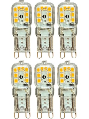 OEM Osaka 3W Sarı Işık 3000K Dim Edilebilir G9 Duylu LED Kapsül Ampul, 6 Adet