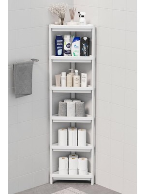 OEM 6 Katlı Üçgen Plastik Beyaz Banyo Mutfak Rafı MIT1233