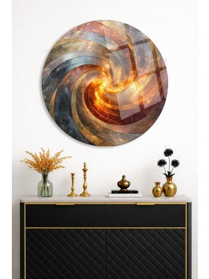 Taulart Modern Soft Tasarım Lüks Yuvarlak Cam Tablo