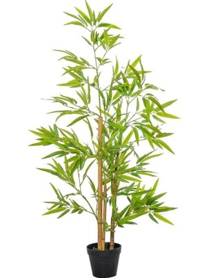 OEM Yapay Ağaç Bambu Ağacı 3 Gövdeli 100 * 40CM Siyah Plastik Saksılı